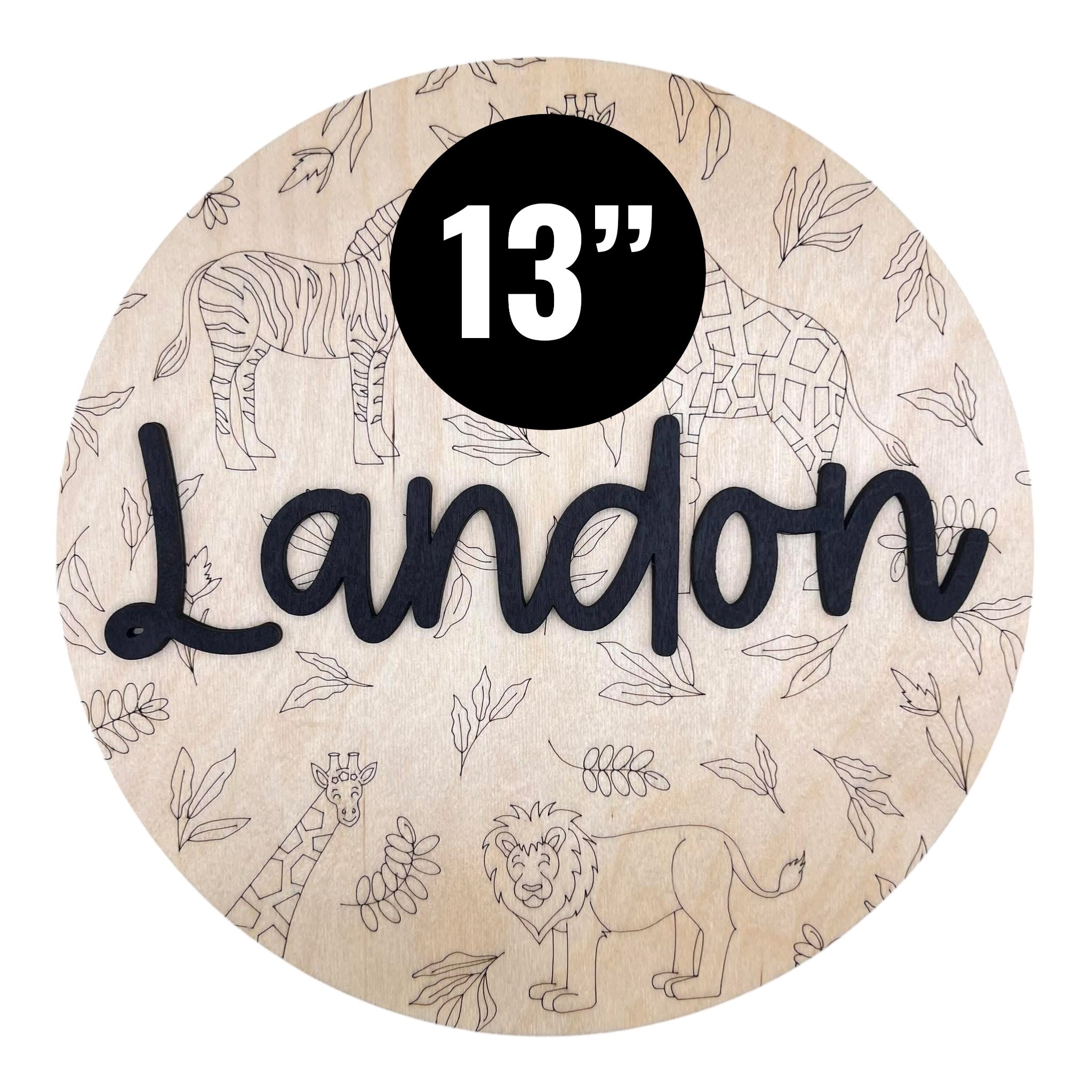 Animal Nursery Name Sign