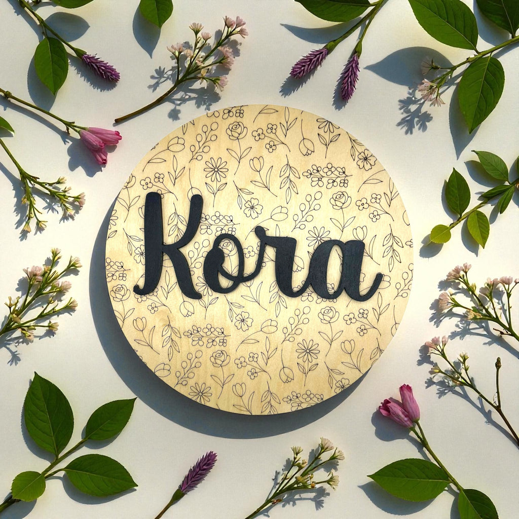 Floral Name Sign