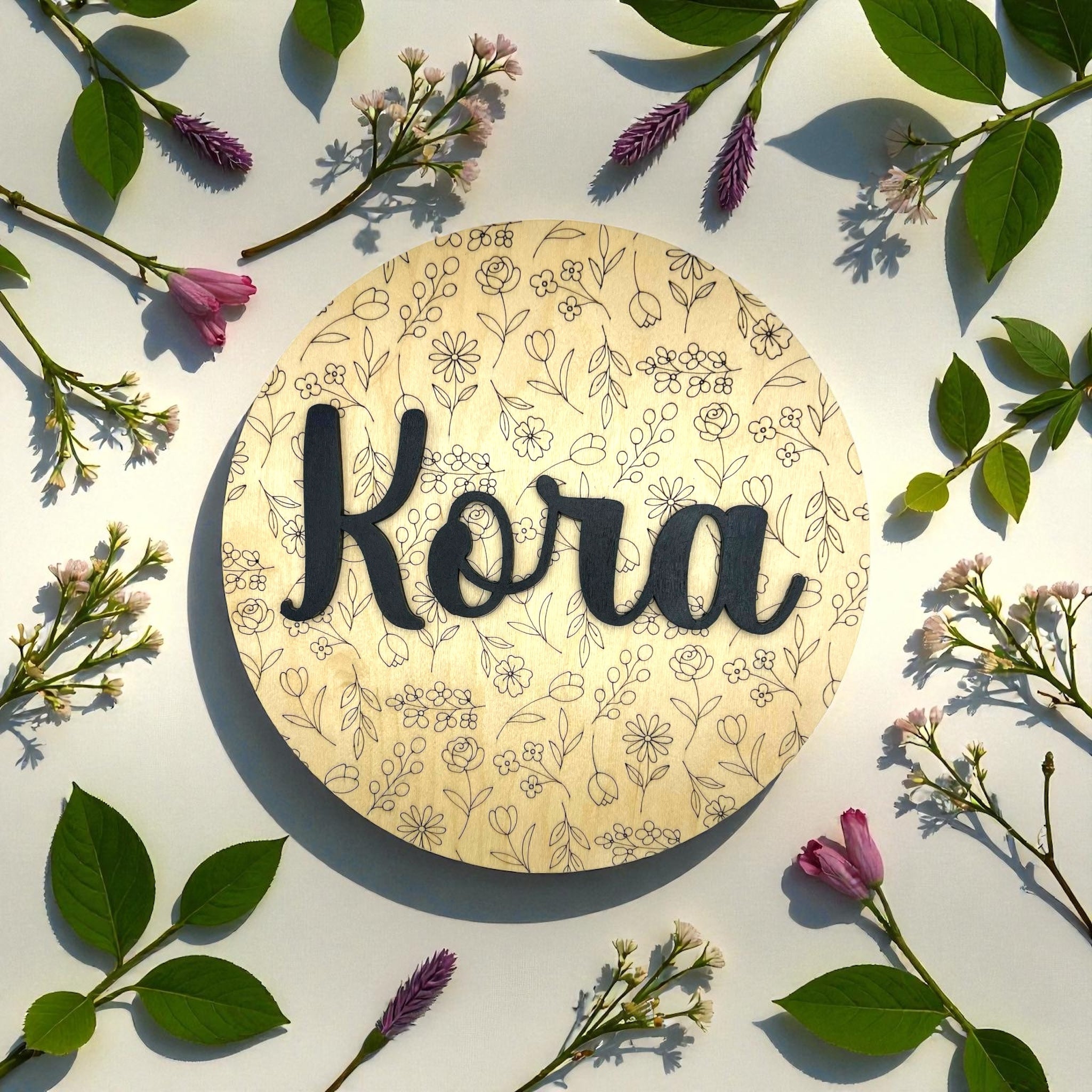 Floral Name Sign