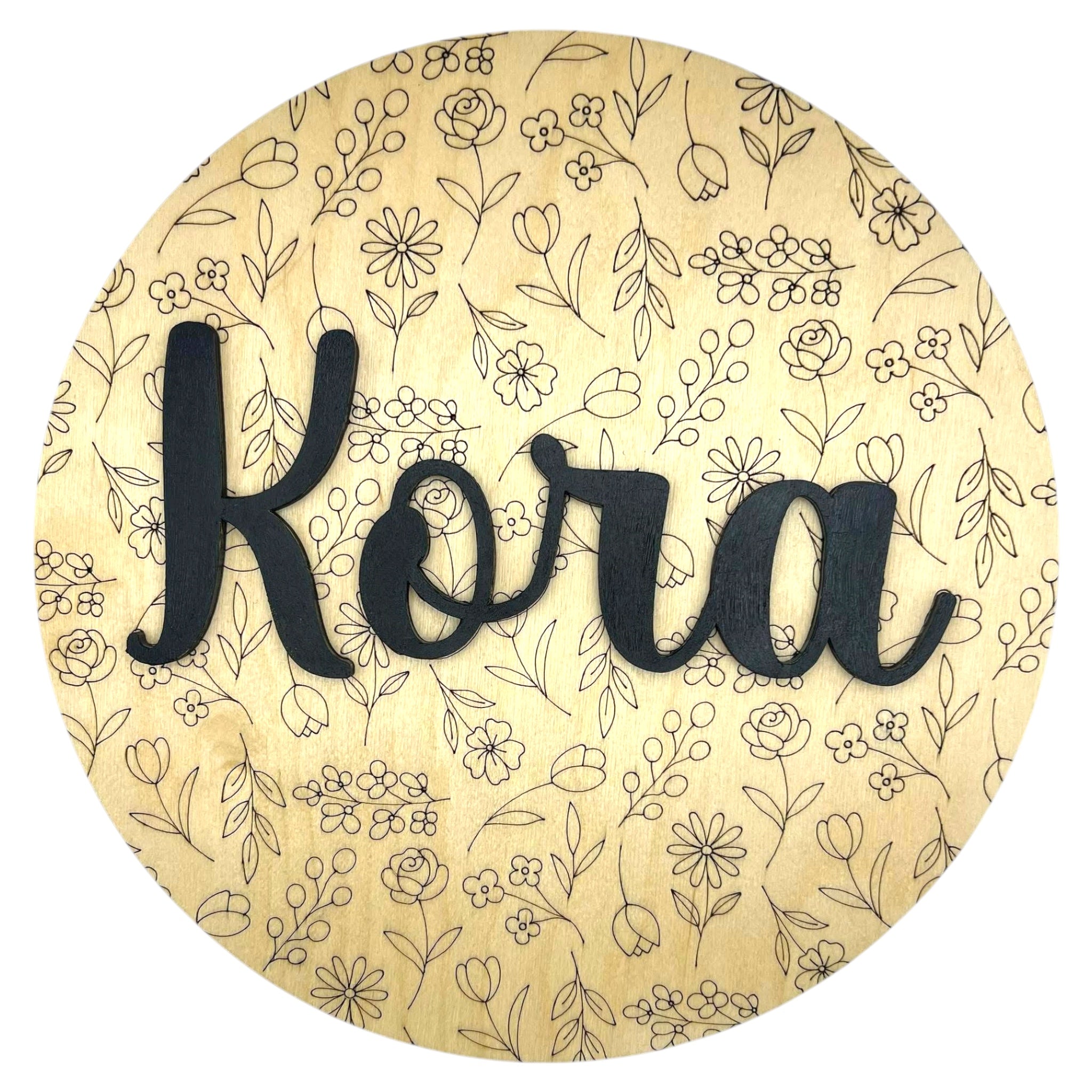 Floral Name Sign