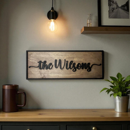 Last Name Sign rectangular for home or business