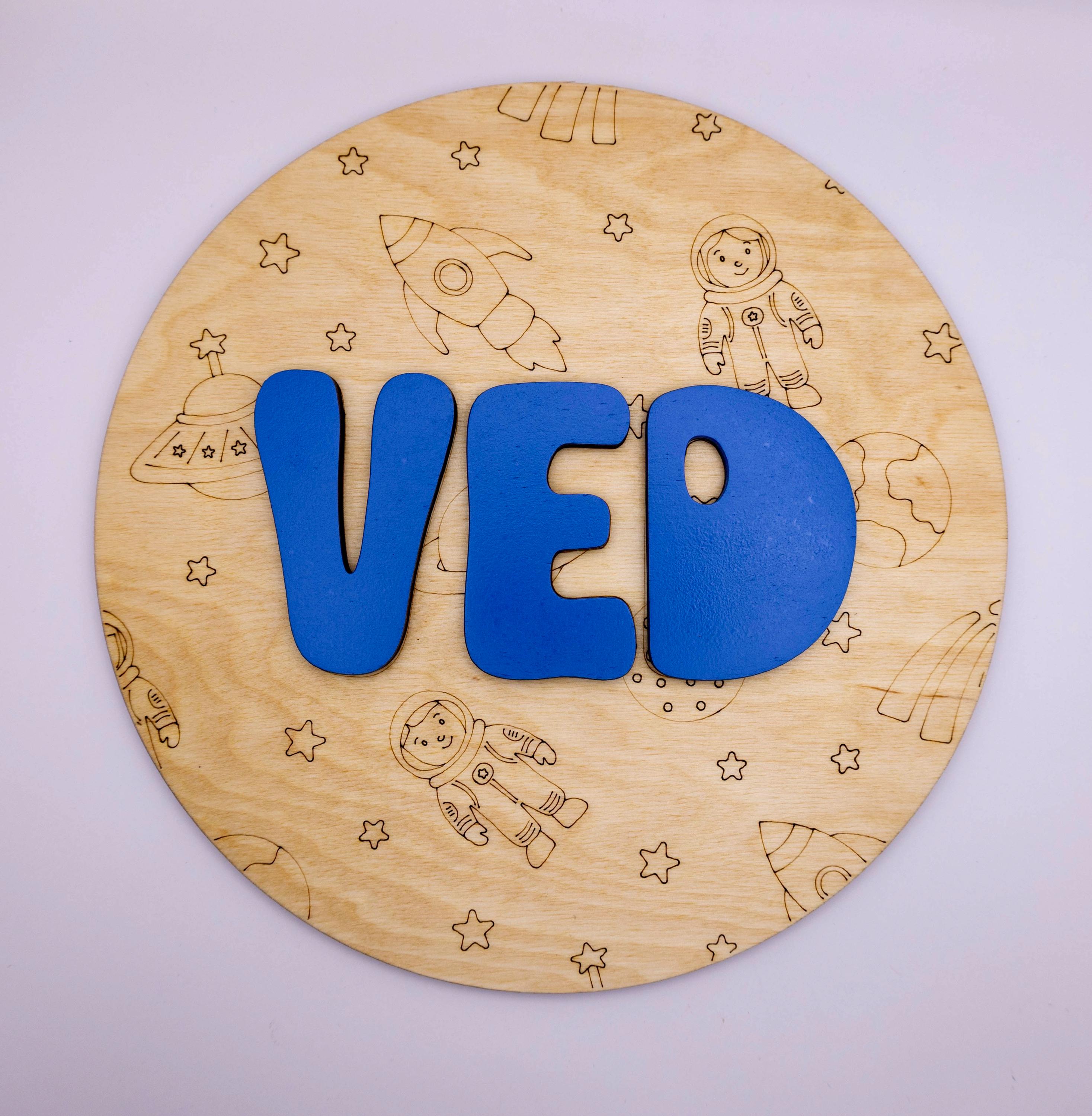 Personalized Kids Name Sign Space Circle