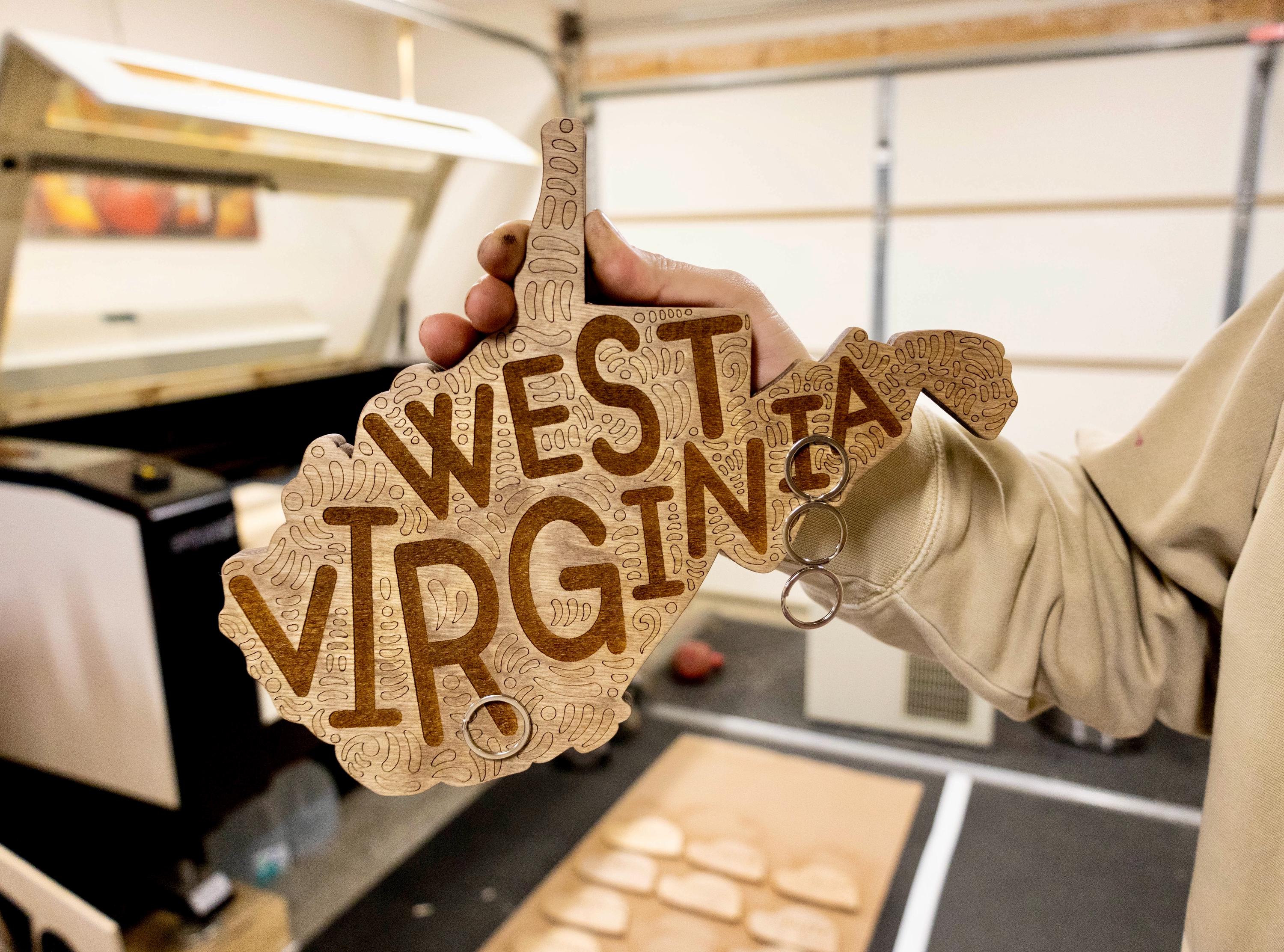 Personalized Key Hanger - Magnetic West Virginia State