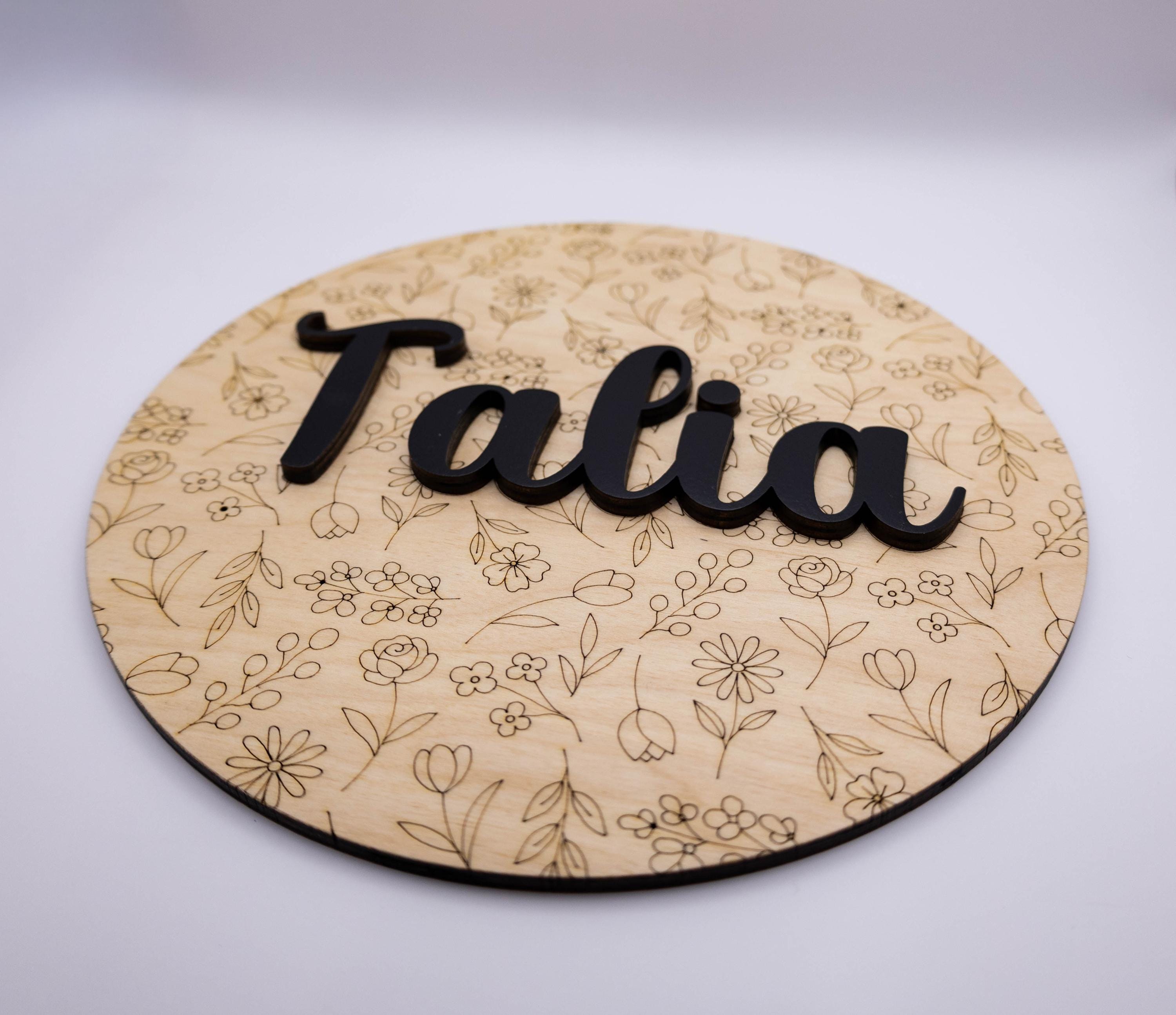 Personalized Kids Name Sign Flower Circle