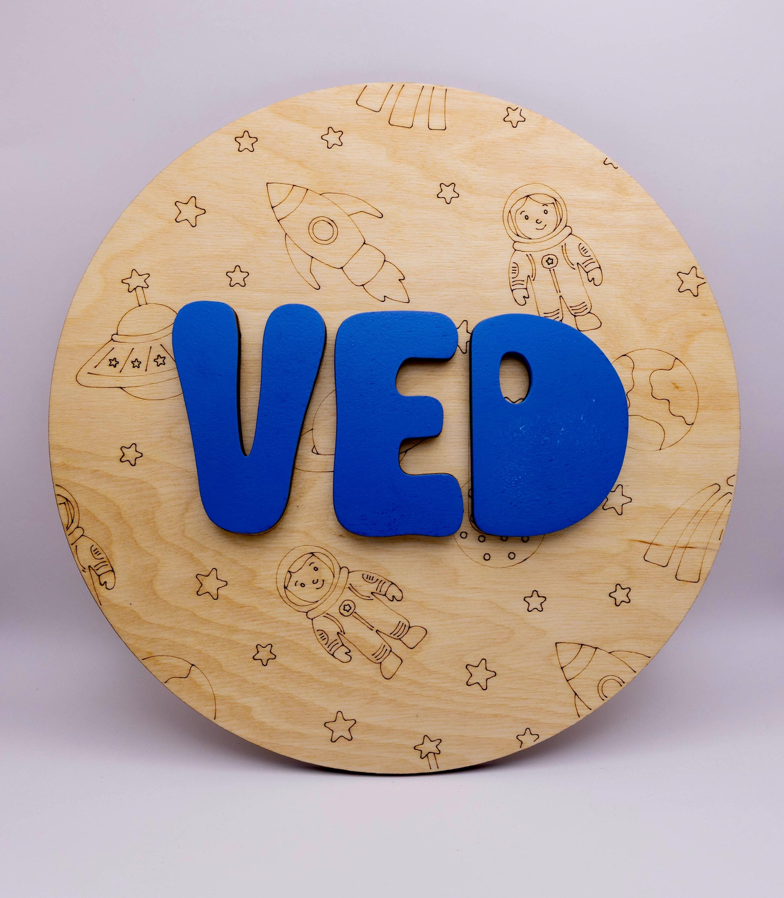 Personalized Kids Name Sign Space Circle