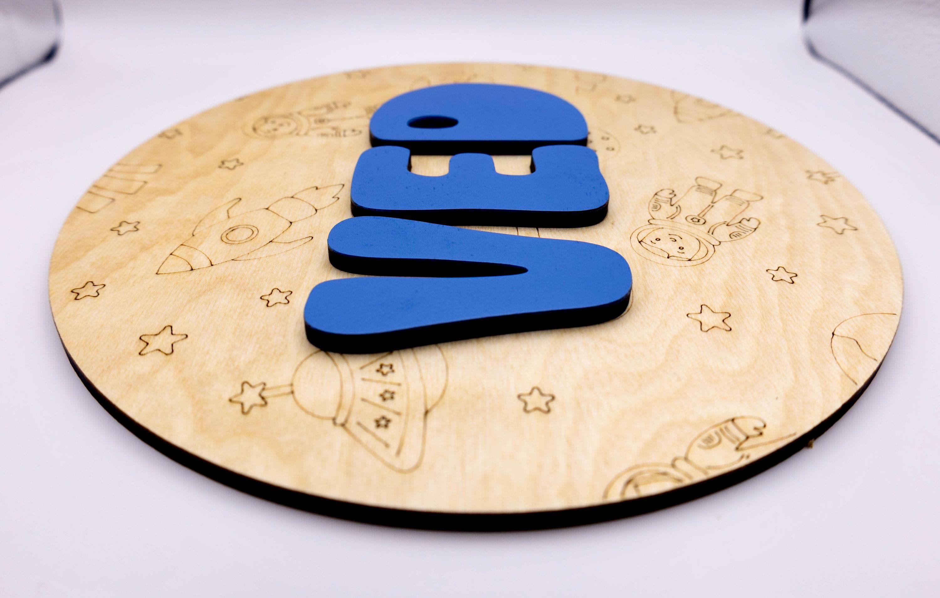 Personalized Kids Name Sign Space Circle
