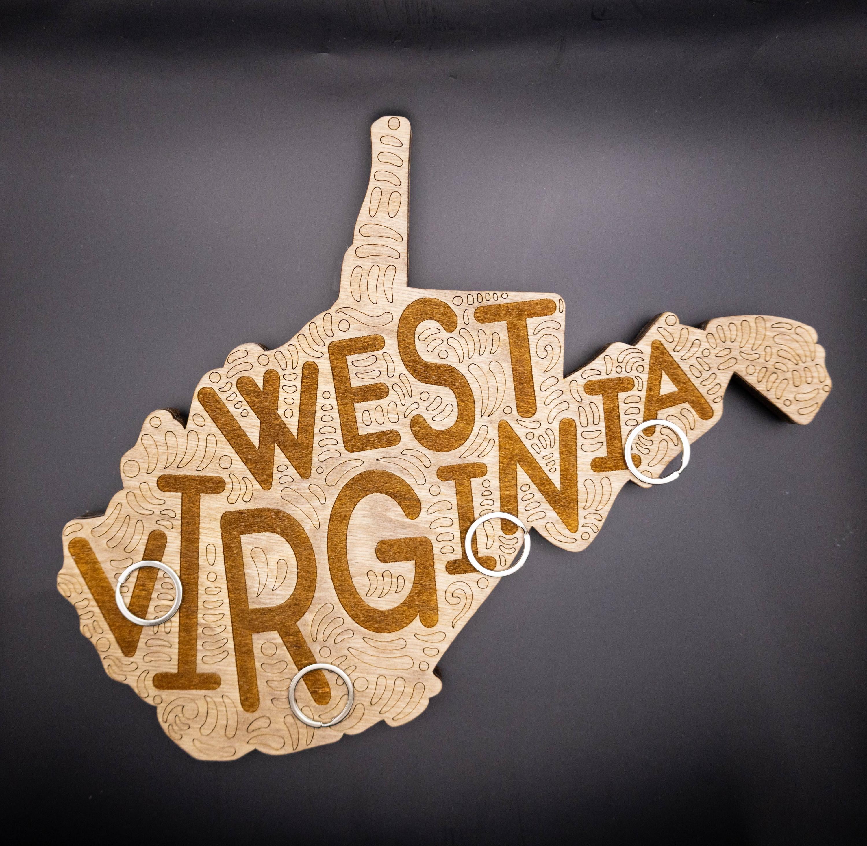 Personalized Key Hanger - Magnetic West Virginia State